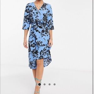 JDY blue wrap dress in floral print size EU 38 size M